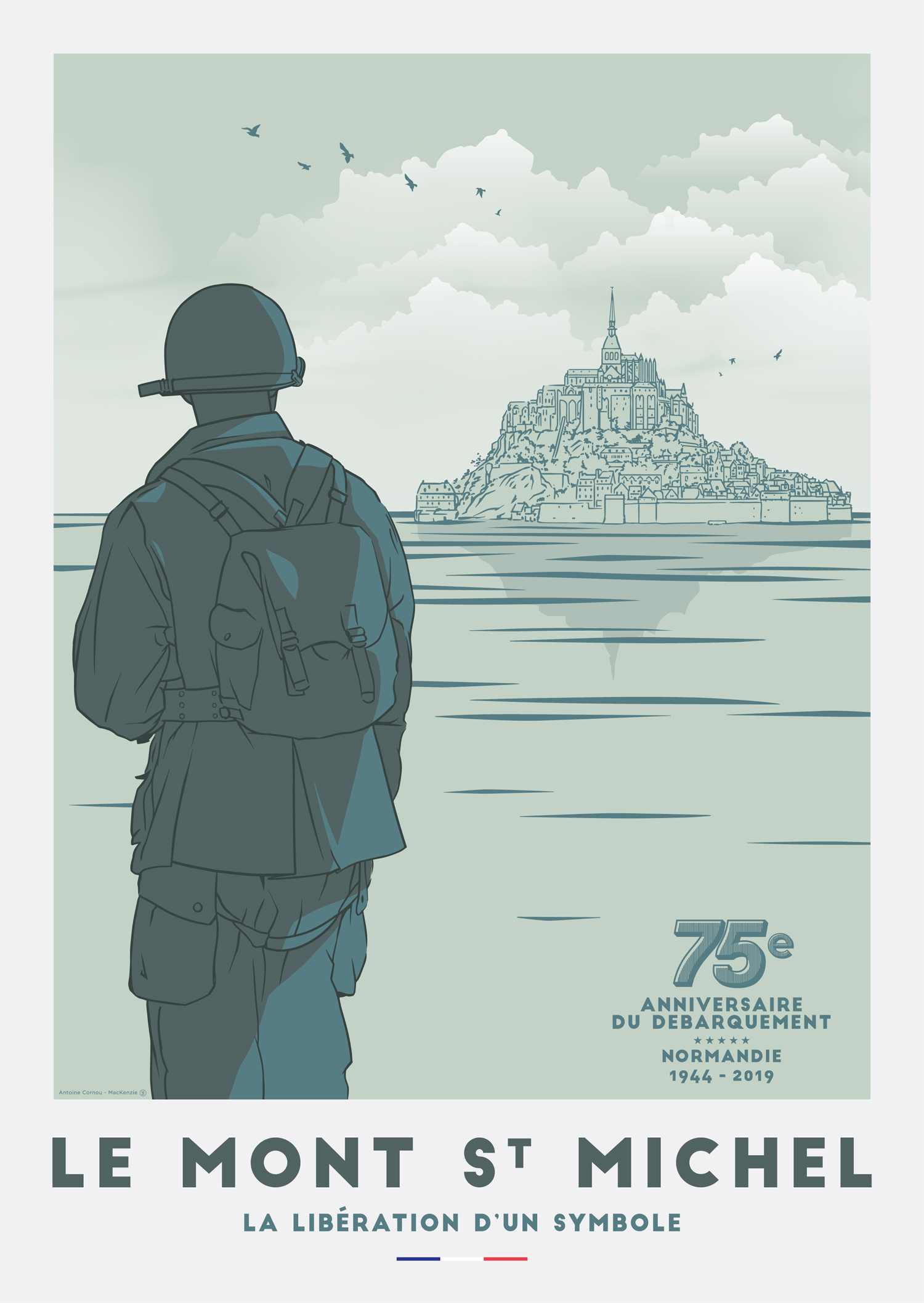 antoine-cornou-affiche-anniversaire-debarquement-normandie-mont-saint-michel